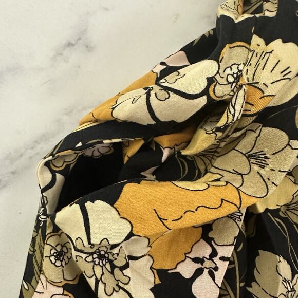 Natural Life Womens Maxi Dress Size Xs S Black Yellow Floral Pockets Boho Shift - Picture 5 of 11